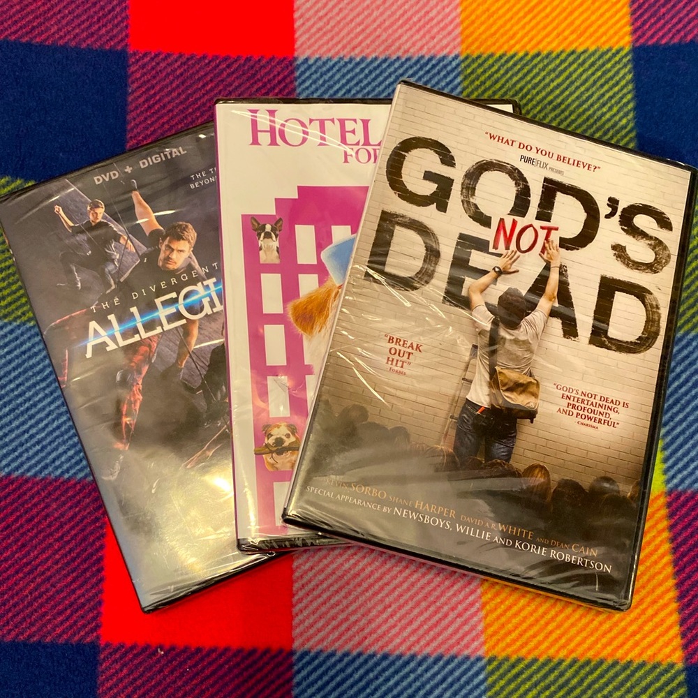 3 DVD’s - God’s Not Dead, Hotel for Dogs & Allegiant!!